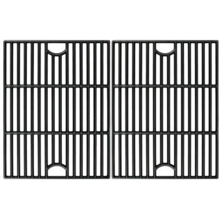 BLUEGRASS LIVING Avenger 17in Polished Porcelain Coated Cast Iron Grill Grates Replacement, Set of 2 61192
